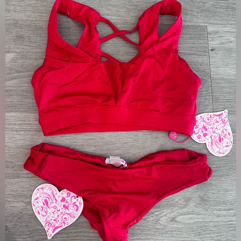 SUMMER LUXE SWIMWEAR BIKINI ❤️ Red ❤️ size S